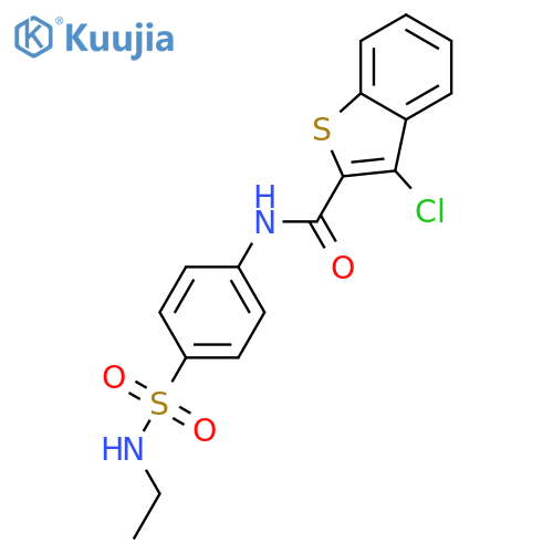 3-chloro-N-[4-(ethylsulfamoyl)phenyl]-1-benzothiophene-2-carboxamide structure