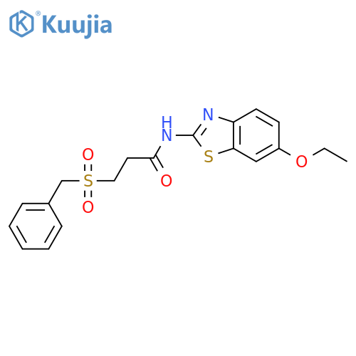 3-(benzylsulfonyl)-N-(6-ethoxy-1,3-benzothiazol-2-yl)propanamide structure