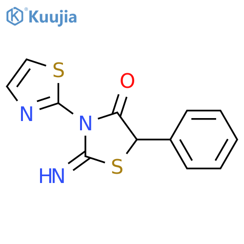 2-imino-5-phenyl-3-(1,3-thiazol-2-yl)-1,3-thiazolidin-4-one structure