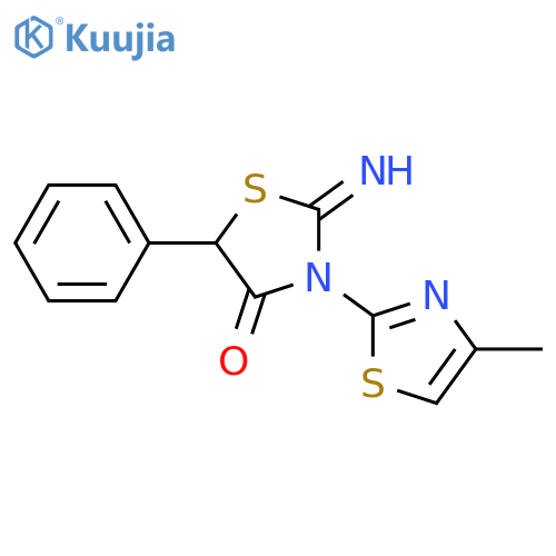 2-imino-3-(4-methyl-1,3-thiazol-2-yl)-5-phenyl-1,3-thiazolidin-4-one structure
