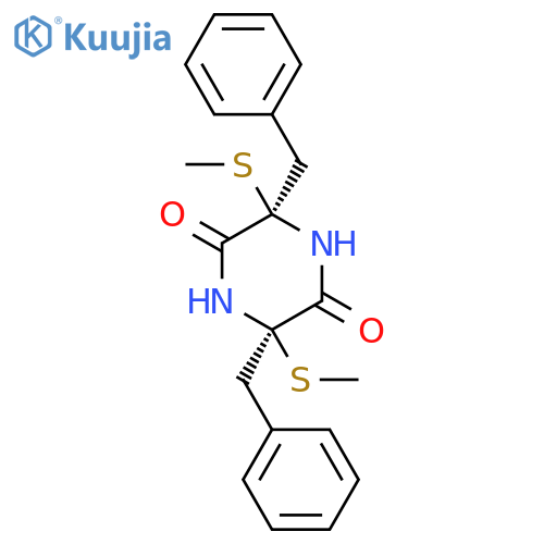 (3R,6R)-3,6-Dibenzyl-3,6-bis(methylsulfanyl)piperazine-2,5-dione structure
