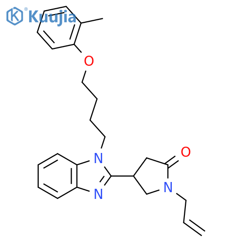 4-{1-4-(2-methylphenoxy)butyl-1H-1,3-benzodiazol-2-yl}-1-(prop-2-en-1-yl)pyrrolidin-2-one structure