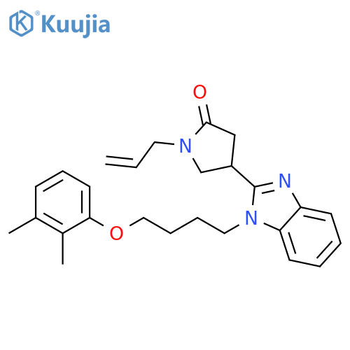 4-{1-4-(2,3-dimethylphenoxy)butyl-1H-1,3-benzodiazol-2-yl}-1-(prop-2-en-1-yl)pyrrolidin-2-one structure