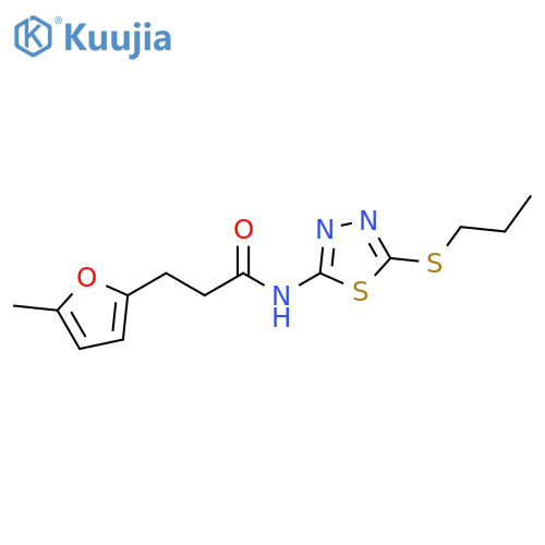 3-(5-methylfuran-2-yl)-N-5-(propylsulfanyl)-1,3,4-thiadiazol-2-ylpropanamide structure