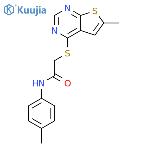 N-(4-methylphenyl)-2-({6-methylthieno2,3-dpyrimidin-4-yl}sulfanyl)acetamide structure