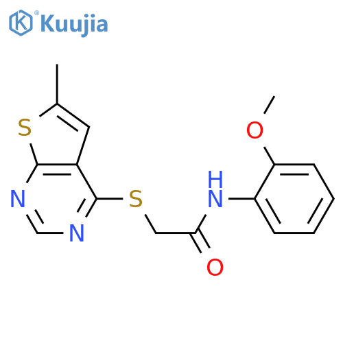 N-(2-methoxyphenyl)-2-({6-methylthieno2,3-dpyrimidin-4-yl}sulfanyl)acetamide structure