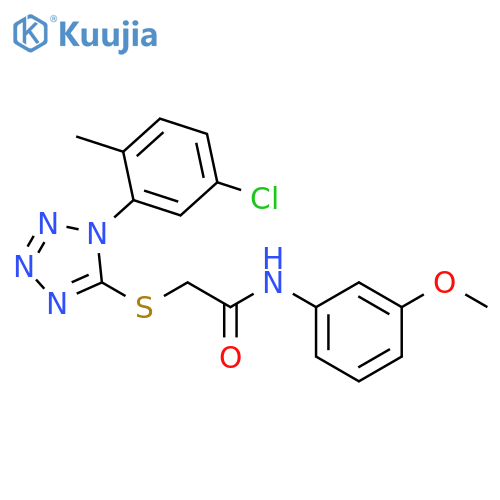 2-{1-(5-chloro-2-methylphenyl)-1H-1,2,3,4-tetrazol-5-ylsulfanyl}-N-(3-methoxyphenyl)acetamide structure