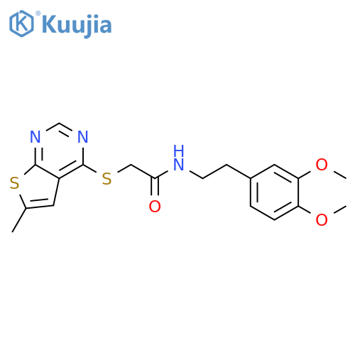 N-2-(3,4-dimethoxyphenyl)ethyl-2-({6-methylthieno2,3-dpyrimidin-4-yl}sulfanyl)acetamide structure