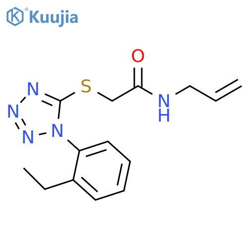 2-{1-(2-ethylphenyl)-1H-1,2,3,4-tetrazol-5-ylsulfanyl}-N-(prop-2-en-1-yl)acetamide structure