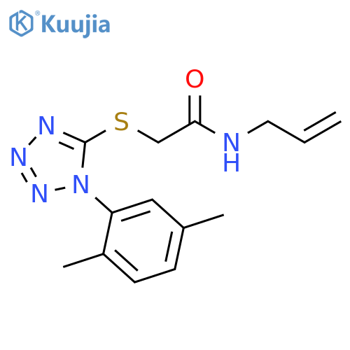 2-{1-(2,5-dimethylphenyl)-1H-1,2,3,4-tetrazol-5-ylsulfanyl}-N-(prop-2-en-1-yl)acetamide structure