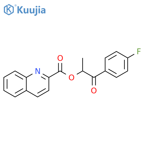 1-(4-fluorophenyl)-1-oxopropan-2-yl quinoline-2-carboxylate structure