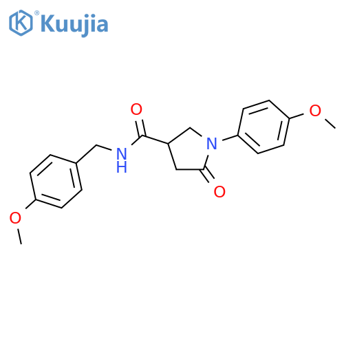N-(4-methoxybenzyl)-1-(4-methoxyphenyl)-5-oxopyrrolidine-3-carboxamide structure