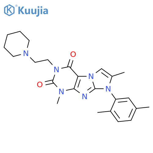 8-(2,5-dimethylphenyl)-1,7-dimethyl-3-2-(piperidin-1-yl)ethyl-1H,2H,3H,4H,8H-imidazo1,2-gpurine-2,4-dione structure
