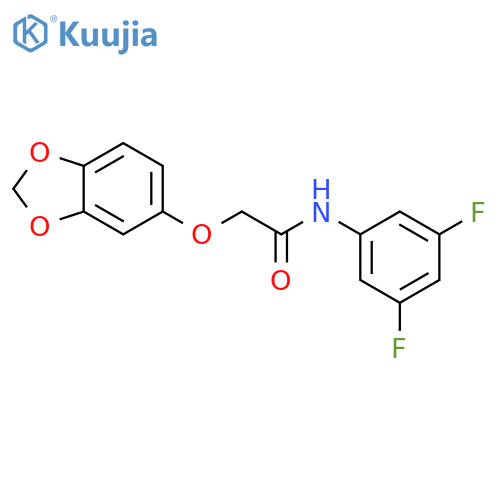 2-(1,3-benzodioxol-5-yloxy)-N-(3,5-difluorophenyl)acetamide structure