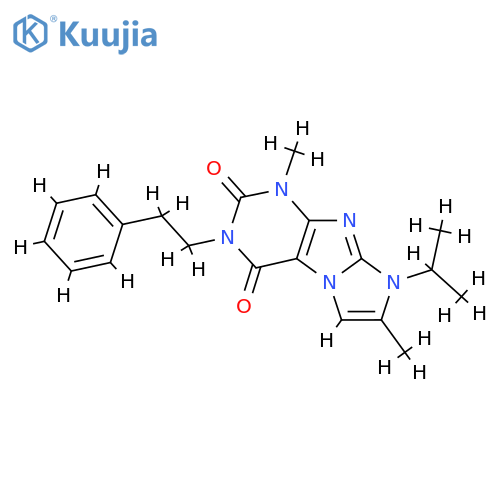 1,7-dimethyl-3-(2-phenylethyl)-8-(propan-2-yl)-1H,2H,3H,4H,8H-imidazo1,2-gpurine-2,4-dione structure
