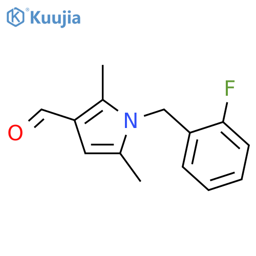 1-[(2-fluorophenyl)methyl]-2,5-dimethyl-1H-pyrrole-3-carbaldehyde structure