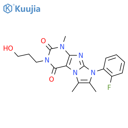 8-(2-fluorophenyl)-3-(3-hydroxypropyl)-1,6,7-trimethyl-1H,2H,3H,4H,8H-imidazo1,2-gpurine-2,4-dione structure