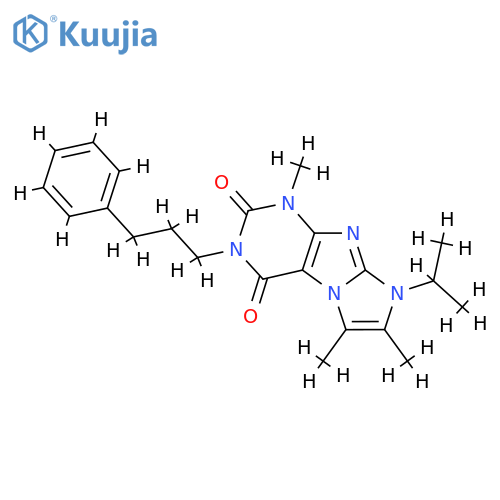 1,6,7-trimethyl-3-(3-phenylpropyl)-8-(propan-2-yl)-1H,2H,3H,4H,8H-imidazo1,2-gpurine-2,4-dione structure
