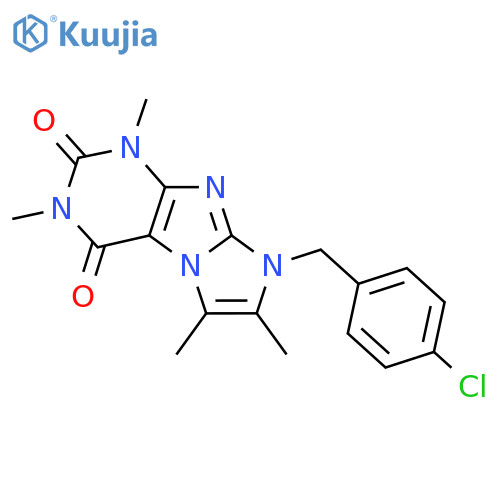 8-(4-chlorophenyl)methyl-1,3,6,7-tetramethyl-1H,2H,3H,4H,8H-imidazo1,2-gpurine-2,4-dione structure