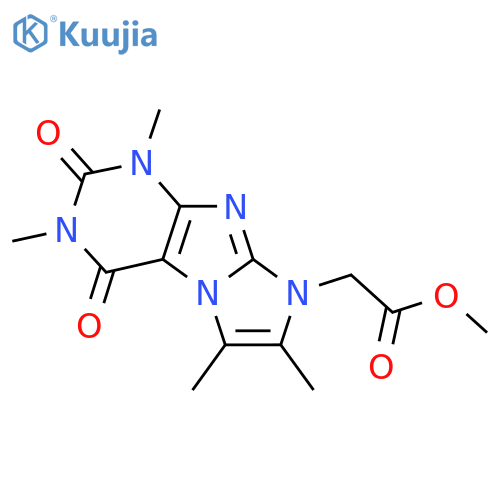 methyl 2-{1,3,6,7-tetramethyl-2,4-dioxo-1H,2H,3H,4H,8H-imidazo1,2-gpurin-8-yl}acetate structure