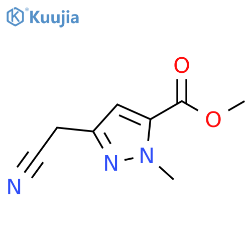 3-(cyanomethyl)-1-methyl-1H-Pyrazole-5-carboxylic acid methyl ester structure