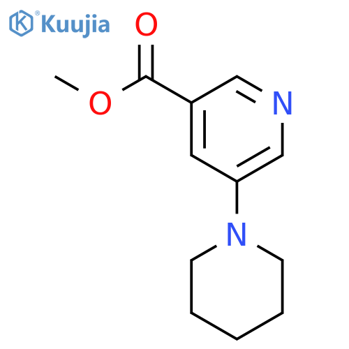 3-Pyridinecarboxylic acid, 5-(1-piperidinyl)-, methyl ester structure