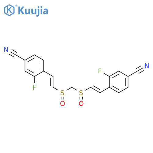 Benzonitrile, 4,4'-[methylenebis[sulfinyl-(1E)-2,1-ethenediyl]]bis[3-fluoro- structure