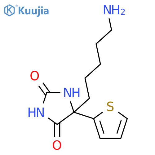 2,4-IMIDAZOLIDINEDIONE, 5-(5-AMINOPENTYL)-5-(2-THIENYL)- structure