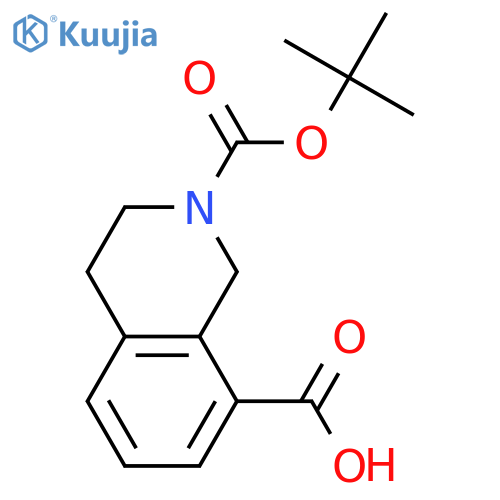 2-[(tert-butoxy)carbonyl]-1,2,3,4-tetrahydroisoquinoline-8-carboxylic acid structure