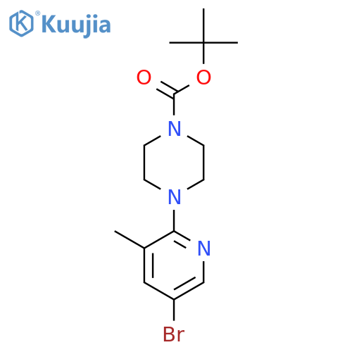 5-Bromo-2-(4-BOC-piperazin-1-yl)-3-methylpyridine structure