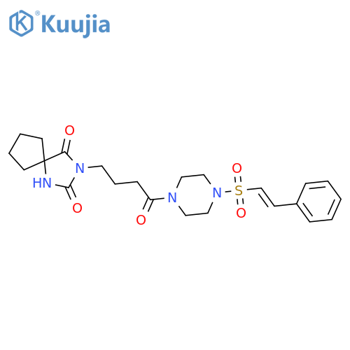 3-{4-Oxo-4-[4-(2-phenylethenesulfonyl)piperazin-1-yl]butyl}-1,3-diazaspiro[4.4]nonane-2,4-dione structure