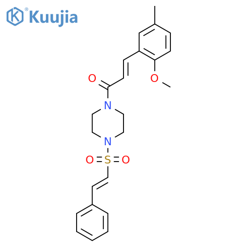 3-(2-Methoxy-5-methylphenyl)-1-[4-(2-phenylethenesulfonyl)piperazin-1-yl]prop-2-en-1-one structure