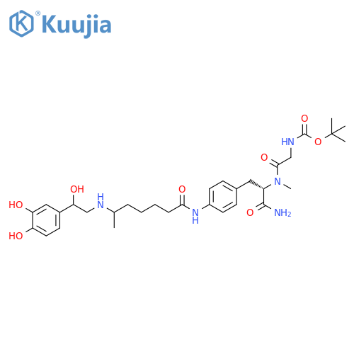 L-Phenylalaninamide,N-[(1,1-dimethylethoxy)carbonyl]glycyl-4-[[6-[[2-(3,4-dihydroxyphenyl)-2-hydroxyethyl]amino]-1-oxoheptyl]amino]-N-methyl- structure