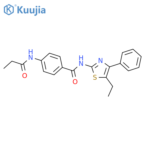 N-(5-ethyl-4-phenyl-1,3-thiazol-2-yl)-4-(propanoylamino)benzamide structure