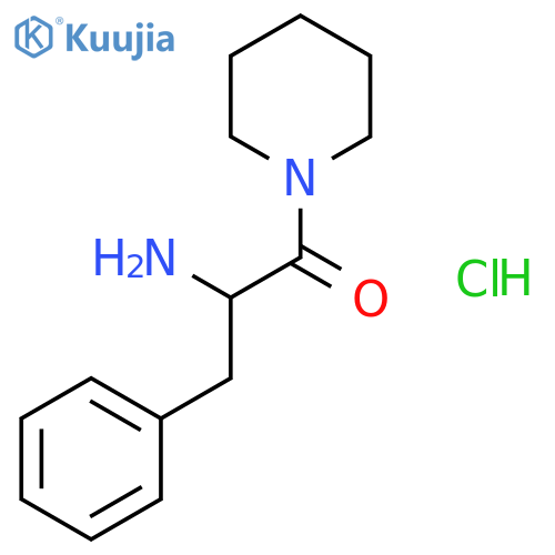 2-Amino-3-phenyl-1-(piperidin-1-yl)propan-1-one hydrochloride structure