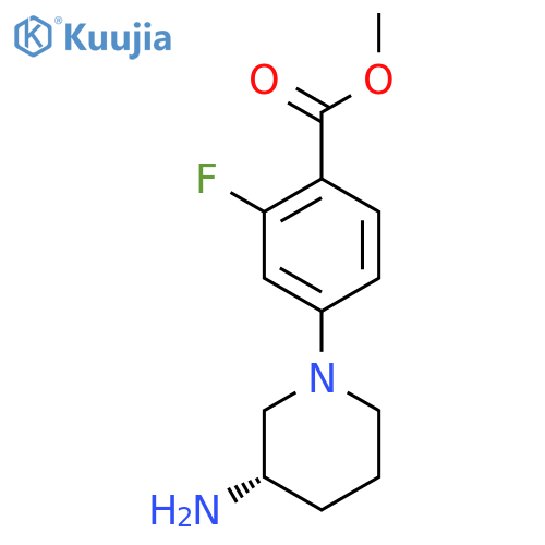 BENZOIC ACID, 4-[(3S)-3-AMINO-1-PIPERIDINYL]-2-FLUORO-, METHYL ESTER structure