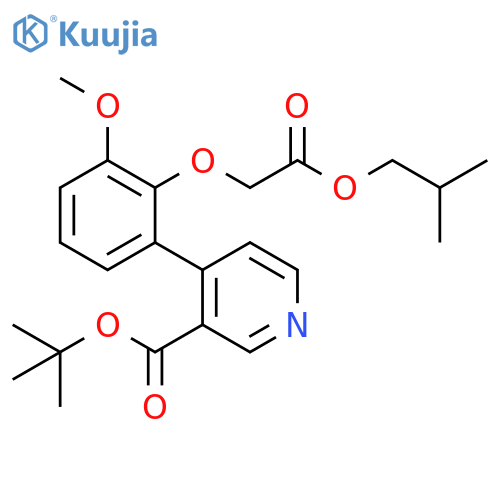 3-Pyridinecarboxylic acid, 4-[3-methoxy-2-[2-(2-methylpropoxy)-2-oxoethoxy]phenyl]-, 1,1-dimethylethyl ester structure