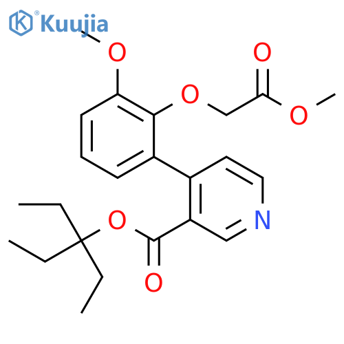 3-Pyridinecarboxylic acid, 4-[3-methoxy-2-(2-methoxy-2-oxoethoxy)phenyl]-, 1,1-diethylpropyl ester structure