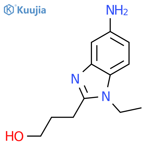3-(5-Amino-1-ethyl-1H-benzoimidazol-2-yl)-propan-1-ol structure