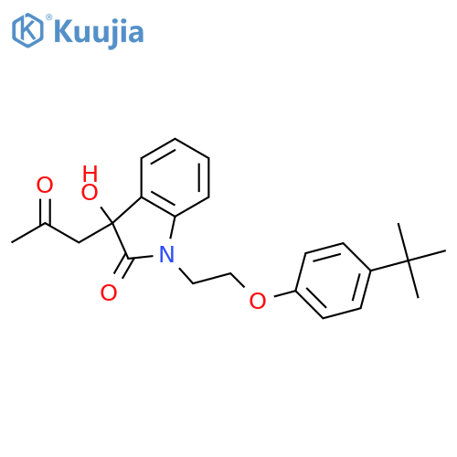 1-2-(4-tert-butylphenoxy)ethyl-3-hydroxy-3-(2-oxopropyl)-2,3-dihydro-1H-indol-2-one structure