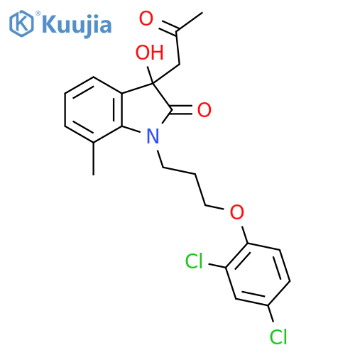 1-3-(2,4-dichlorophenoxy)propyl-3-hydroxy-7-methyl-3-(2-oxopropyl)-2,3-dihydro-1H-indol-2-one structure