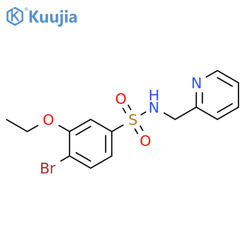 4-bromo-3-ethoxy-N-(pyridin-2-yl)methylbenzene-1-sulfonamide structure