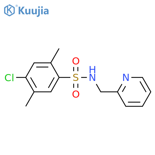 4-chloro-2,5-dimethyl-N-(pyridin-2-yl)methylbenzene-1-sulfonamide structure