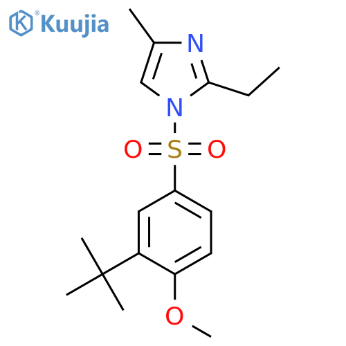 1-(3-tert-butyl-4-methoxybenzenesulfonyl)-2-ethyl-4-methyl-1H-imidazole structure