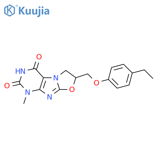 7-(4-ethylphenoxy)methyl-1-methyl-1H,2H,3H,4H,6H,7H-1,3oxazolo3,2-gpurine-2,4-dione structure
