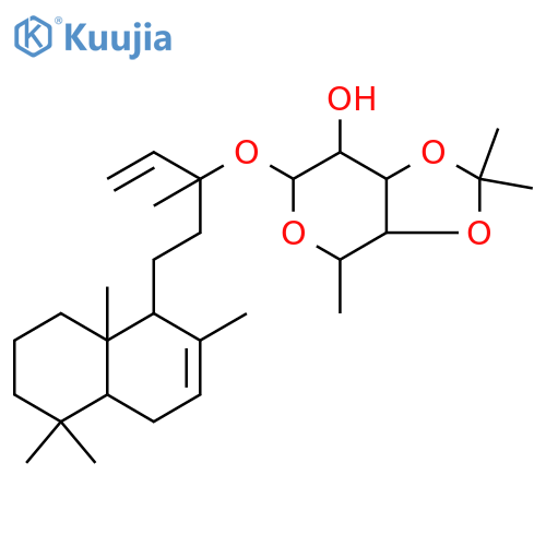 (13R)-3-[(3-O,4-O-Isopropylidene-6-deoxy-β-D-galactopyranosyl)oxy]labda-7,14-diene structure