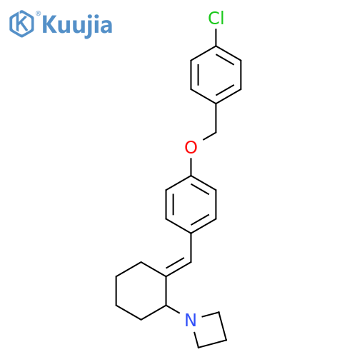 Azetidine, 1-[(2E)-2-[[4-[(4-chlorophenyl)methoxy]phenyl]methylene]cyclohexyl]- structure