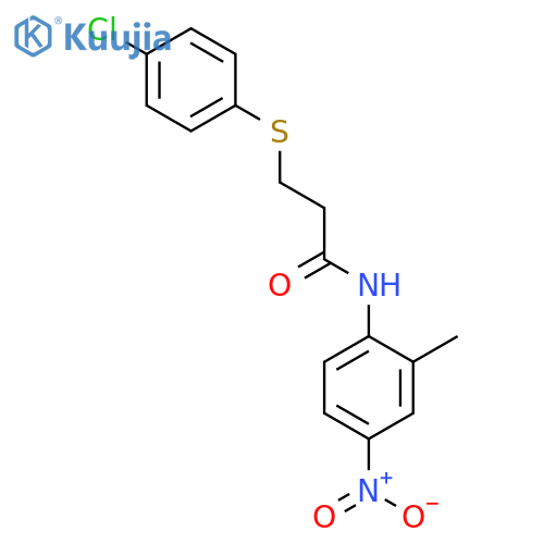 3-[(4-chlorophenyl)sulfanyl]-N-(2-methyl-4-nitrophenyl)propanamide structure
