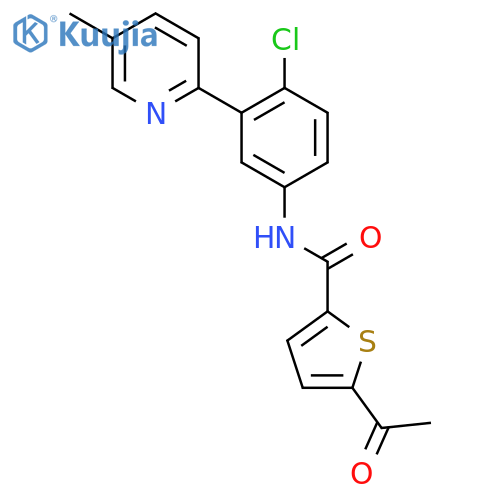 2-Thiophenecarboxamide,5-acetyl-N-[4-chloro-3-(5-methyl-2-pyridinyl)phenyl]- structure