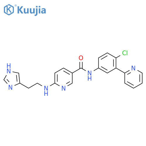 3-Pyridinecarboxamide,N-[4-chloro-3-(2-pyridinyl)phenyl]-6-[[2-(1H-imidazol-4-yl)ethyl]amino]- structure